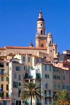 Town of Menton on the French Riviera to the Italian border