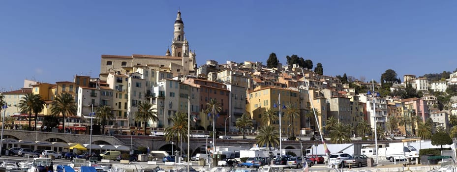 Town of Menton on the French Riviera to the Italian border