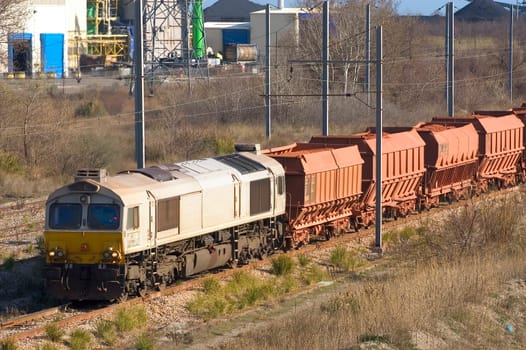 oil trains in the French industrial park of Fos on sea beside Marseille