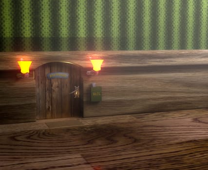 Mister mouse home door and green mail box