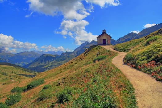 HDR - The Chapel at the Falzarego Pass