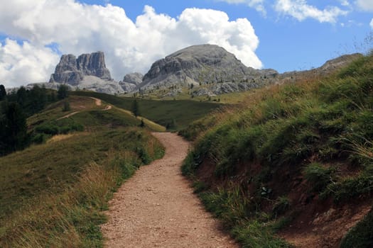 The path leads to the top