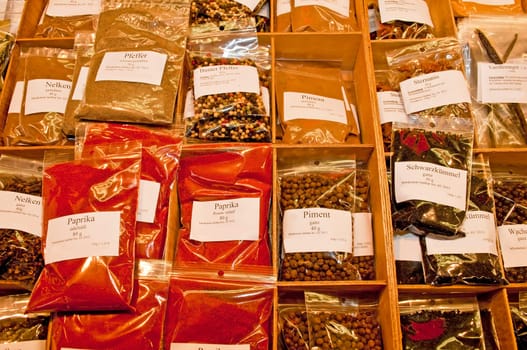 Market stall with spices