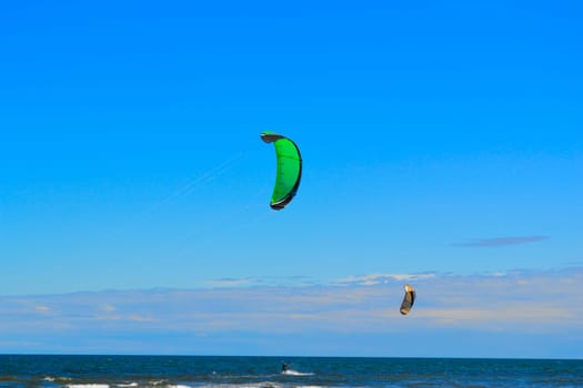 Kite surfers have fun