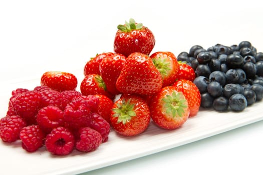 fresh berries on white background