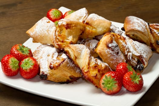 italian dessert with fruit  jam and raisins