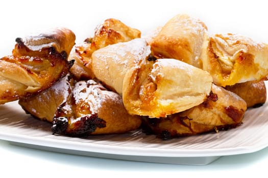 italian dessert with fruit  jam and raisins