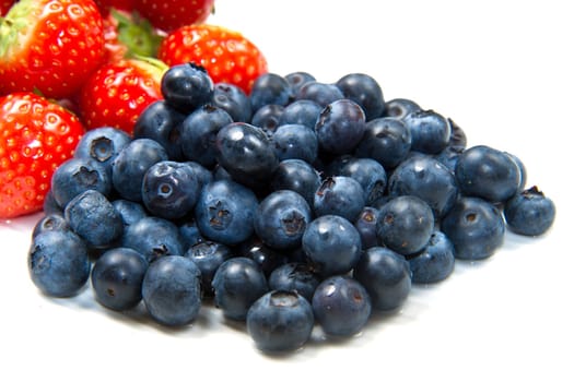 fresh berries on white background