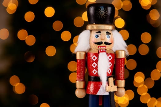 Traditional Figurine Christmas Nutcracker Wearing A Old Military Style Uniform