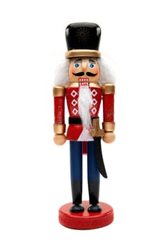 Traditional Figurine Christmas Nutcracker Wearing A Old Military Style Uniform