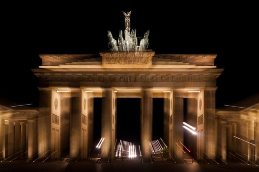 Brandenburg Gate by night in berlin germany