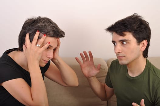angry arguing between sister and brother