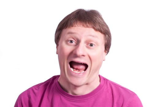 Man with joyful cry