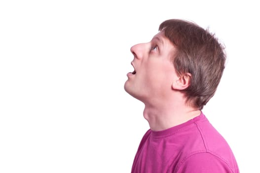 Man with open and in anticipation of an event