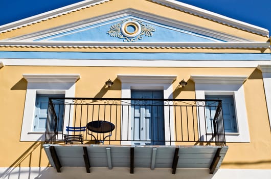 Colorful house closeup in Rhodes