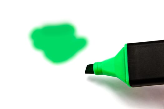 Green highlighter isolated on white background