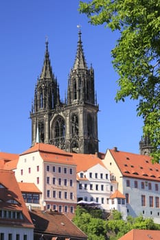 Meissen Castle Hill with the Cathedral Towers