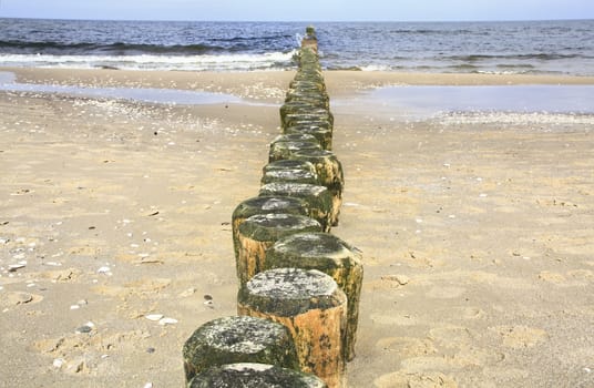 Stage on the Baltic Sea beach of the island of Usedom