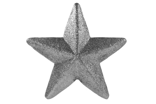 silver Christmas star isolated on white background