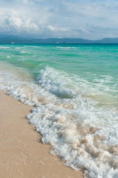 waves at a tropical beach