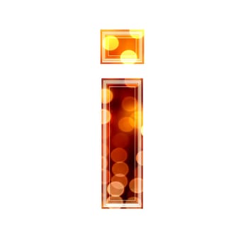 3d letter with glowing lights texture - i