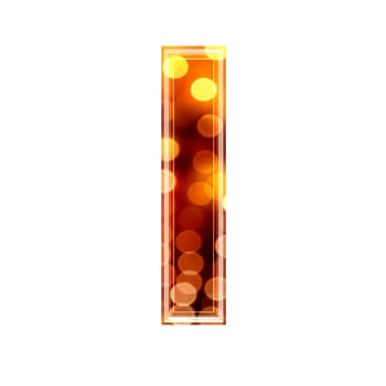 3d letter with glowing lights texture - l
