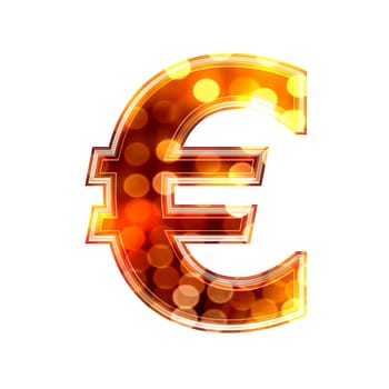 3d currency sign with glowing lights texture - Euro