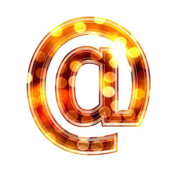 3d web sign with glowing lights texture - arobas