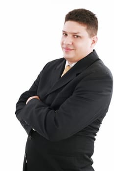 closeup portrait of businessman isolated on white background