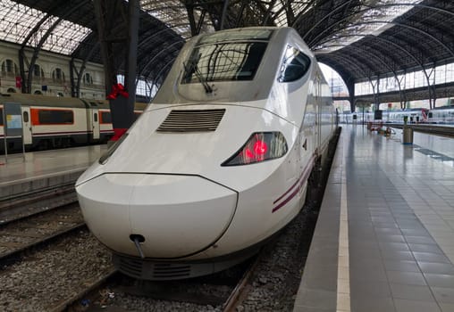 TGV. high speed train, Spain. France Station. Barcelona