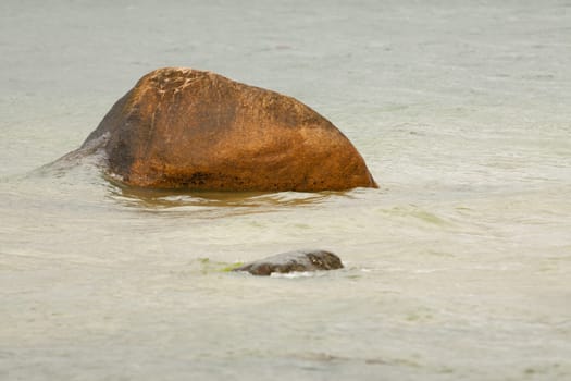 Two erratic boulders on the shore of the Baltic Sea on Rügen