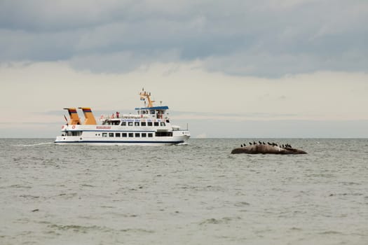 Excursion steamer on the way to Poland
