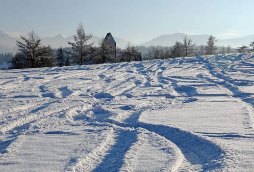 Fresh tracks in the snow