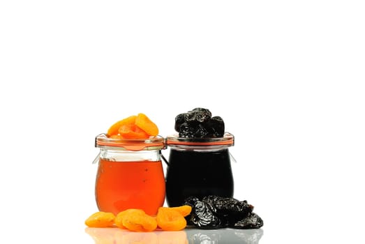 Plums and apricot jam