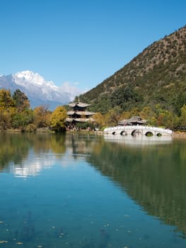 Pond of the Black Dragon,in Lijiang,Yunnan Province,China