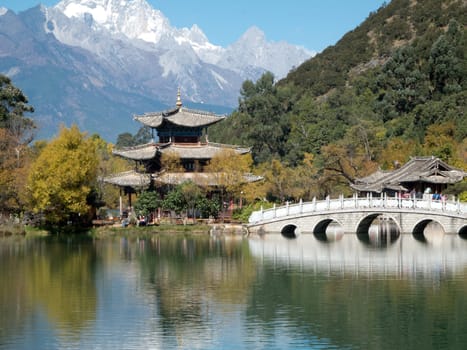 Pond of the Black Dragon,in Lijiang,Yunnan Province,China
