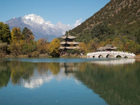 Pond of the Black Dragon,in Lijiang,Yunnan Province,China