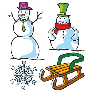 vector illustration of Christmas items