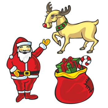 vector illustration of isolated Christmas items