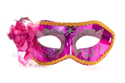 vivid carnival mask over a white background