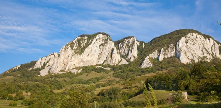 Autumn landscape of Vulcan Mountain in Romania.