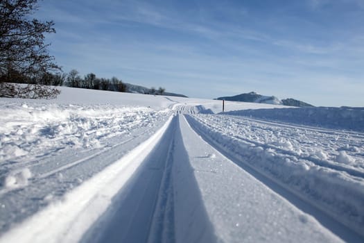 Cross-country ski trail in the Allgäu