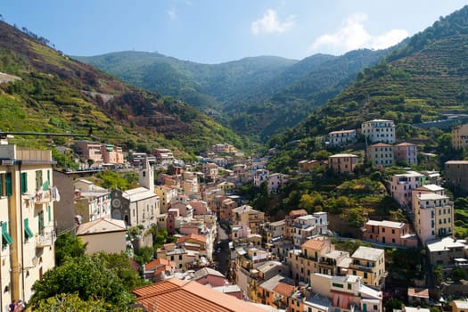 Riomaggiore ,most southern village of the five Cinque Terre, Italy