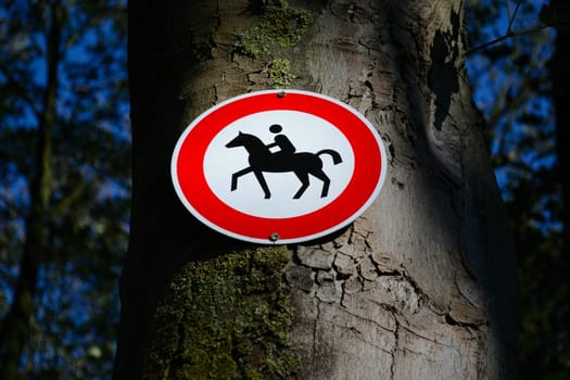 Horse riding prohibited
