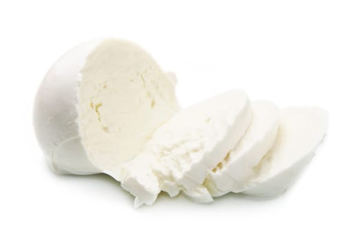 fresh italian  mozzarella on white background
