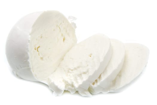 fresh italian  mozzarella on white background