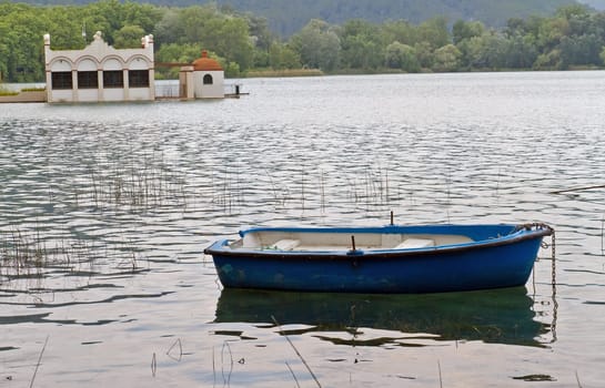 Lake Banyoles, Spain. Catalan natural lake in Gerona.