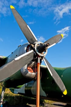 Detail of a propelled engine close up