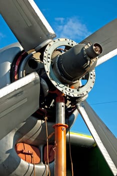 Detail of a propelled engine close up