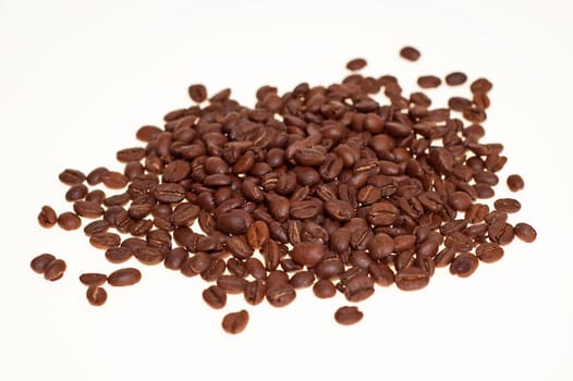Coffee grains isolated on a white background